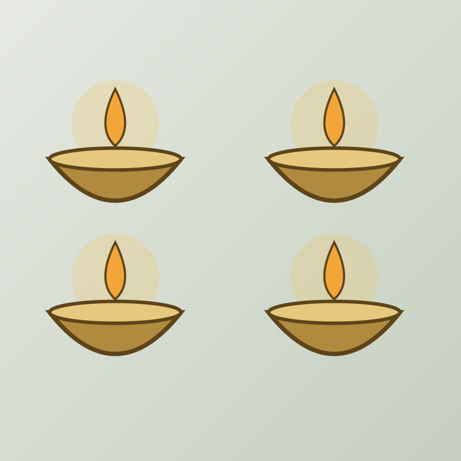 Set of four mini diyas
